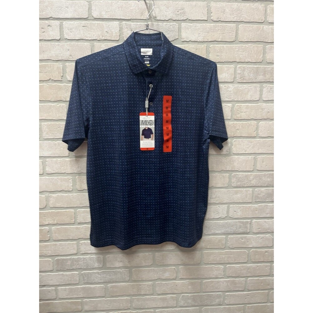 Greg Norman ML75 Golf Polo Shirt Mens medium  Blue NWT Play Dry Short Sleeve